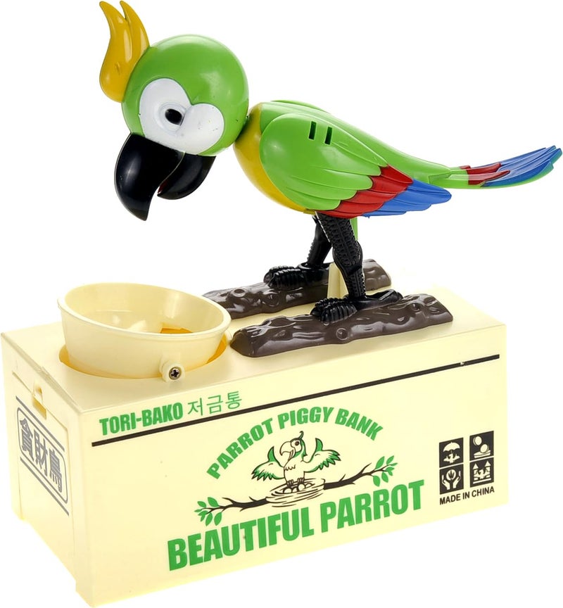 PowerTRC Parrot Coin Bank for Kids, Cute Money Bank for Boys and Girls, Savings Piggy Bank | Fun Gift for Kids and Adults - Image 1